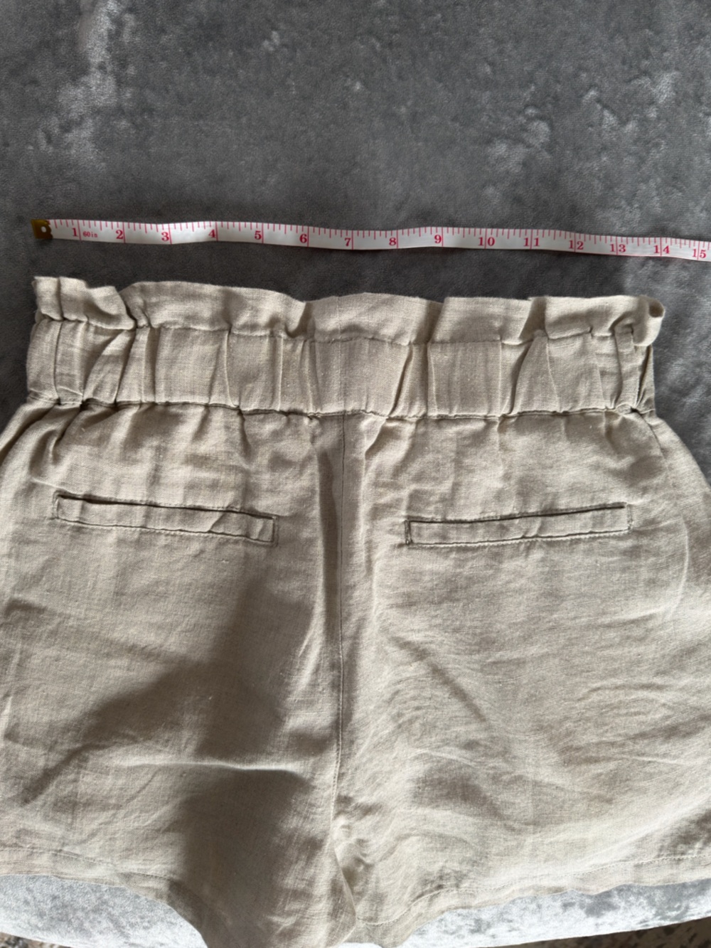 CC California Linen Blend Paperbag Waist Shorts Beige-Laundry by Shelli Segal S - Picture 6 of 9